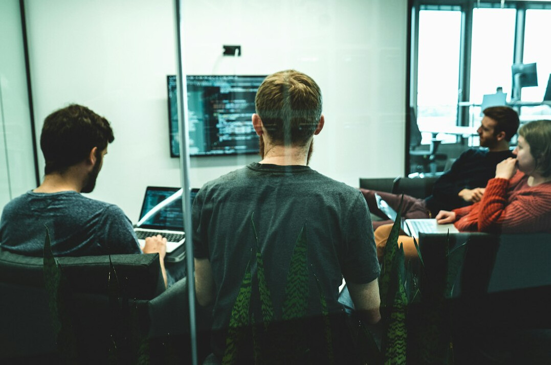 group of people learning code